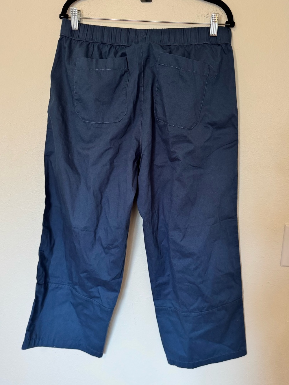 NEW Pact Organic Cotton Daily Twill Cropped Pants Blue Large NWT - Picture 3 of 9